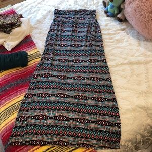 Aztec print maxi skirt
